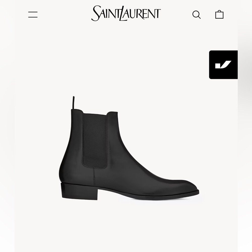 YSL / Saint Laurent WYATT CHELSEA BOOTS IN SMOOTH LEATHER size 47